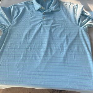 Men's Blue Striped Polo Shirt